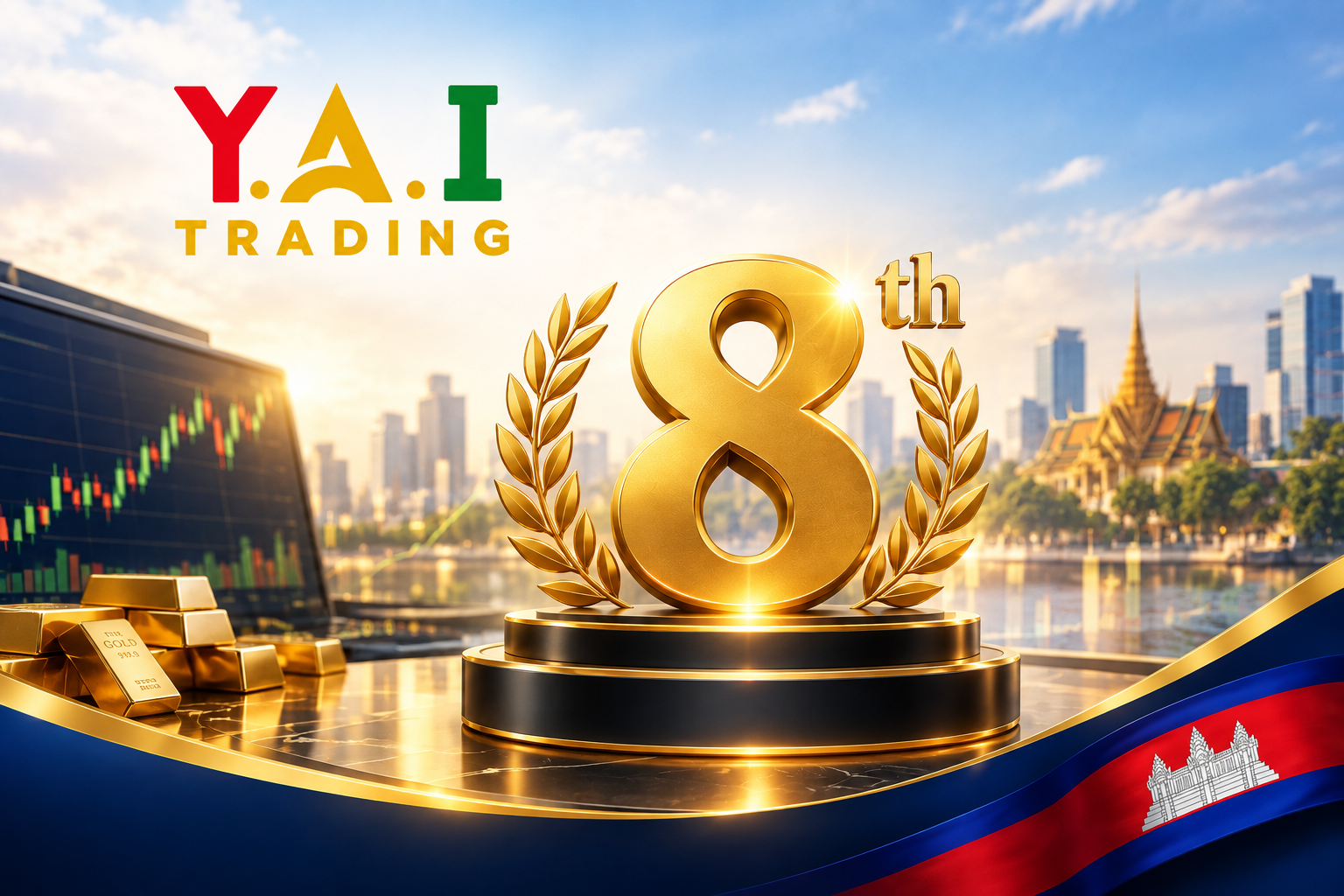 សមិទ្ធផលថ្មីស្តែងចេញពីទំនុកចិត្ត: Y.A.I Trading ទទួលបានចំណាត់ថ្នាក់លេខ ៨ ក្នុងរបាយការណ៍ជួញដូរឧបករណ៍និស្សន្ទ ប្រចាំខែសីហា ឆ្នាំ២០២៦